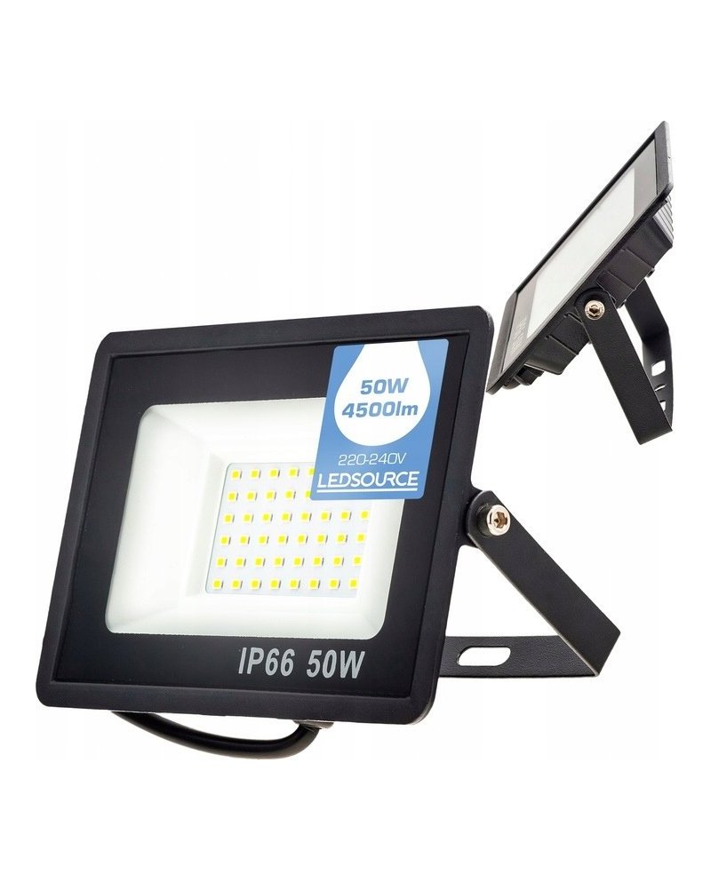 Halogen Reflektor LAMPA robocza NAŚWIETLACZ WODOODPORNY LED 50W 6000lm SLIM