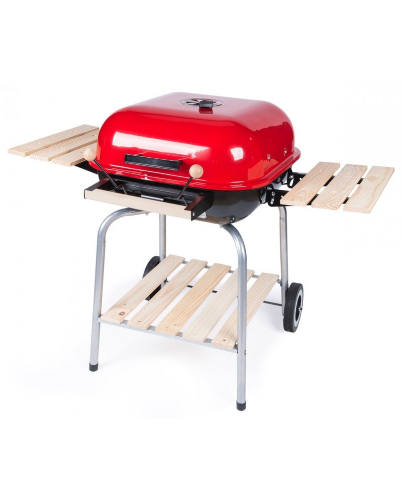 GRILL OGRODOWY DUŻY WĘGLOWY 3 PÓŁKI Z POKRYWĄ