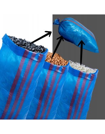 MOCNE WORKI NA ZBOŻE WĘGIEL EKOGROSZEK GRUZ 50KG 65x105cm OBSZYTE 50SZT