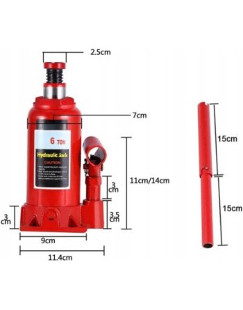 Podnośnik Butelkowy Samochodowy Słupkowy Hydrauliczny Lewarek 6 Ton