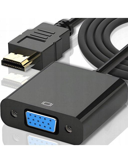 KONWERTER HDMI DO VGA D-SUB 15 PIN KABEL ADAPTER MONITOR FULL HD 1080p