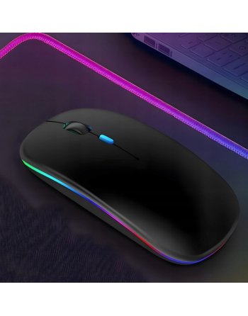 MYSZKA BEZPRZEWODOWA DO LAPTOPA KOMPUTERA PODŚWIETLANA RGB CICHA AKUMULATOR