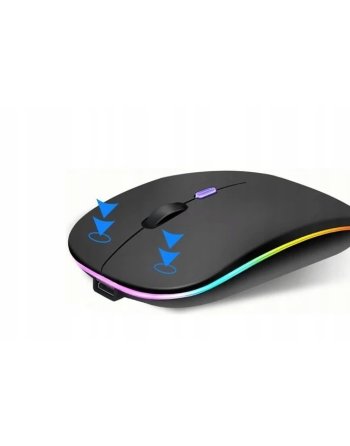 MYSZKA BEZPRZEWODOWA DO LAPTOPA KOMPUTERA PODŚWIETLANA RGB CICHA AKUMULATOR
