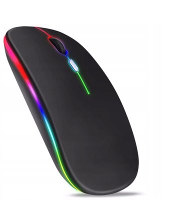 MYSZKA BEZPRZEWODOWA DO LAPTOPA KOMPUTERA PODŚWIETLANA RGB CICHA AKUMULATOR