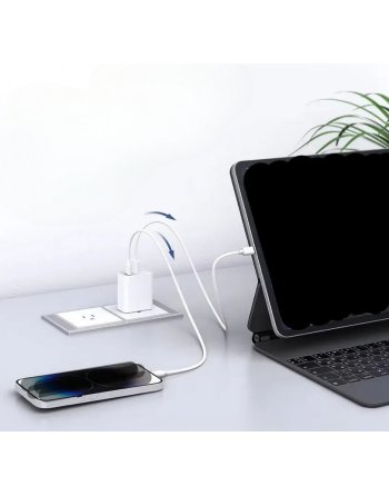 ZESTAW | SZYBKA ŁADOWARKA SIECIOWA USB TYPE-C + KABEL TYPE C | PD20W 3000mA