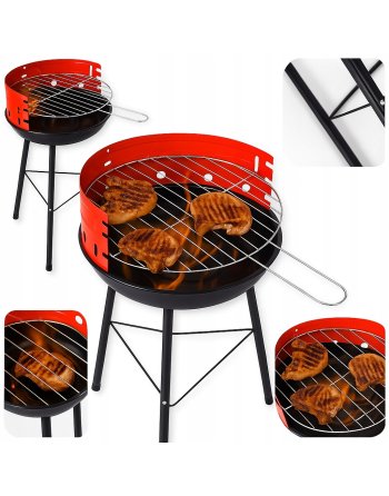 GRILL WĘGLOWY OGRODOWY SKŁADANY 43CM NA WĘGIEL Z RUSZTEM TARAS OGRÓD