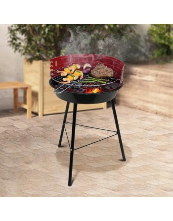 GRILL WĘGLOWY OGRODOWY SKŁADANY 43CM NA WĘGIEL Z RUSZTEM TARAS OGRÓD