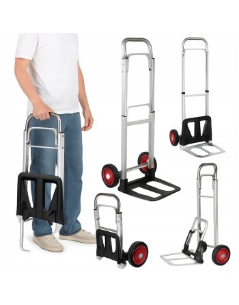 LEKKI WÓZEK MAGAZYNOWY TRANSPORTOWY MŁYNARKA SKŁADANY TACZKOWY 90KG ALU