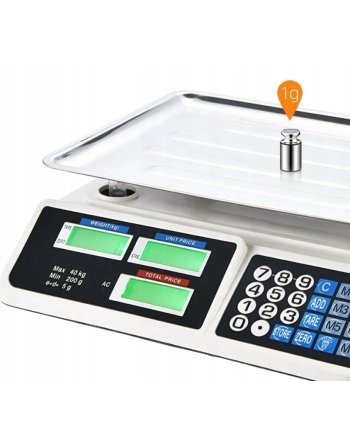 WAGA SKLEPOWA 40KG / 2g ELEKTRONICZNA KUCHENNA GASTRONOMICZNA MAGAZYNOWA