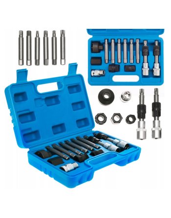 KLUCZE DO ALTERNATORÓW ZE SPRZĘGŁEM TORX SPLINE KOMPLET 13 EL. ZESTAW