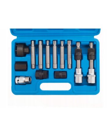 KLUCZE DO ALTERNATORÓW ZE SPRZĘGŁEM TORX SPLINE KOMPLET 13 EL. ZESTAW