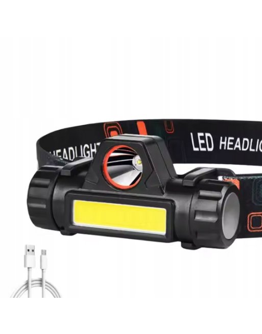 LATARKA CZOŁOWA Z MAGNESEM COB LED CZOŁÓWKA 4w1 LAMPKA USB AKUMULATOR