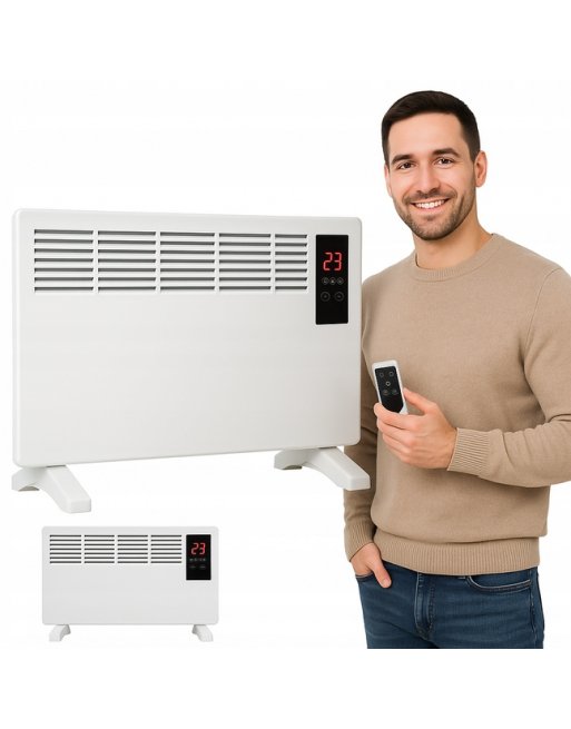 Grzejnik elektryczny konwektorowy 2000W energooszczędny + PILOT