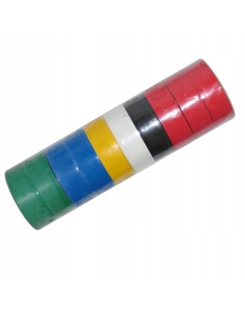TAŚMA IZOLACYJNA PCV WODOODPORNA MOCNA ELEKTRYCZNA KOLOROWA DUCT TAPE 10szt