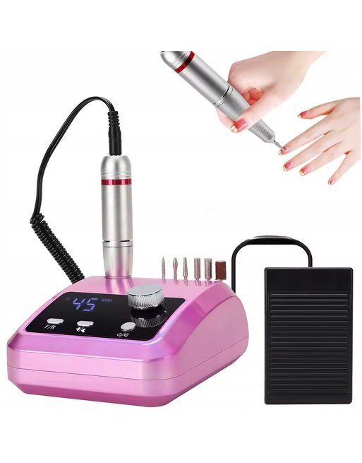 FREZARKA DO PAZNOKCI Do Manicure MOCNA + FREZY 45000RPM PEDICURE 204