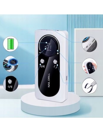 FREZARKA DO PAZNOKCI Manicure MOCNA + FREZY 45000RPM AKUMULATOR PEDICURE V2
