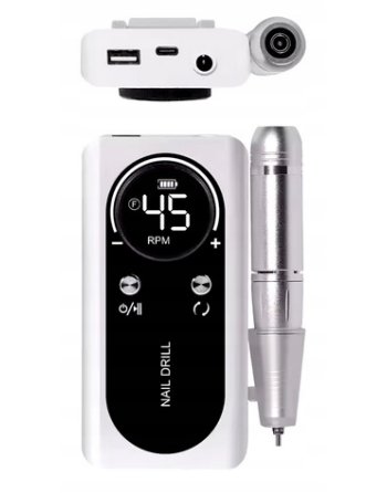 FREZARKA DO PAZNOKCI Manicure MOCNA + FREZY 45000RPM AKUMULATOR PEDICURE V2