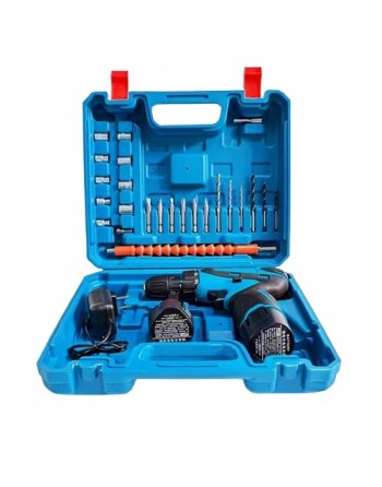 WKRĘTARKA AKUMULATOROWA BEZPRZEWODOWA 18V 2xBATERIA MOCNA AKCESORIA