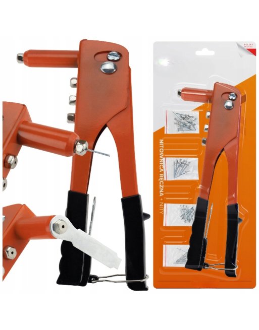 ZESTAW NITOWNICA RĘCZNA DO NITÓW 4 KOŃCÓWKI + NITY 4 KOŃCÓWKI