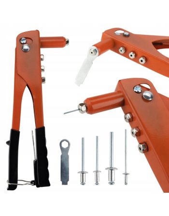 ZESTAW NITOWNICA RĘCZNA DO NITÓW 4 KOŃCÓWKI + NITY 4 KOŃCÓWKI