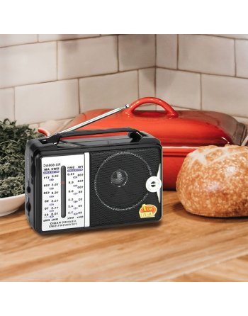 RADIO KUCHENNE 230V PRZENOŚNE BUDOWLANE NA BATERIE R20 FM AM SW