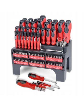 Zestaw ŚRUBOKRĘTÓW wkrętaków BITÓW 122 SZT. ELEMENTÓW w STOJAKU
