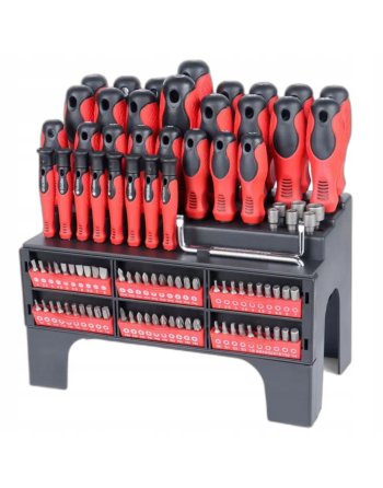 Zestaw ŚRUBOKRĘTÓW wkrętaków BITÓW 122 SZT. ELEMENTÓW w STOJAKU