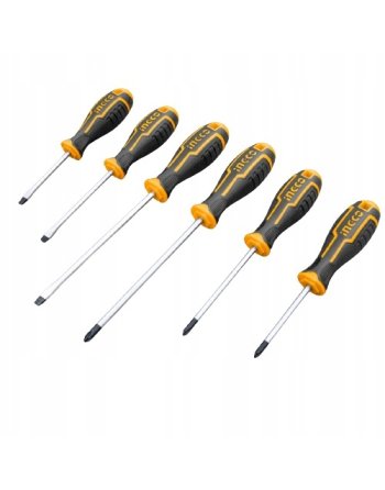 ZESTAW WKRĘTAKÓW ŚRUBOKRĘTÓW WKRĘTAKI ŚRUBOKRĘTY PŁASKIE KRZYŻAKOWE 6 szt.