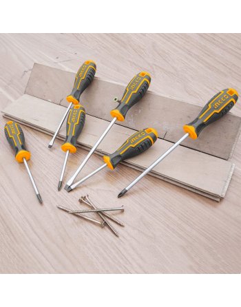 ZESTAW WKRĘTAKÓW ŚRUBOKRĘTÓW WKRĘTAKI ŚRUBOKRĘTY PŁASKIE KRZYŻAKOWE 6 szt.