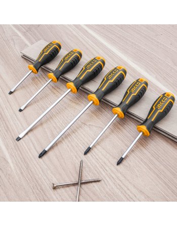 ZESTAW WKRĘTAKÓW ŚRUBOKRĘTÓW WKRĘTAKI ŚRUBOKRĘTY PŁASKIE KRZYŻAKOWE 6 szt.