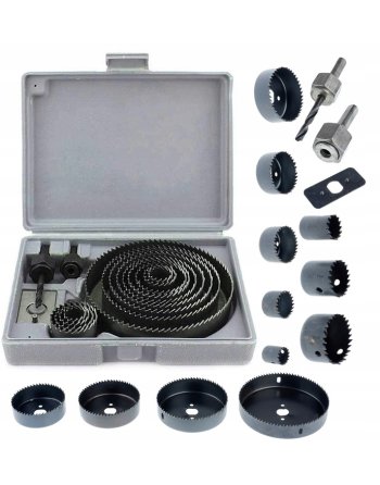 Otwornica do drewna Koronkowe Solidne Otwornice 16 szt 19-127mm + Kasetka