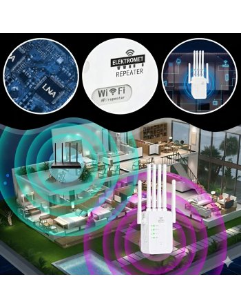 WZMACNIACZ SYGNAŁU ZASIĘGU SIECI WIFI REPEATER ZEWNĘTRZNY EXTENDER MOCNY
