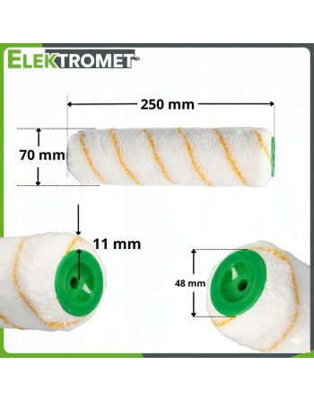 WAŁEK MALARSKI DO MALOWANIA ŚCIAN SUFT ZAPAS GŁADKO ZŁOTA NIĆ 25cm