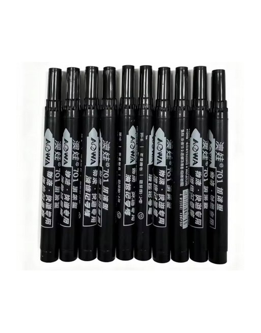 MARKER PERMANENTNY PISAK OKRĄGŁY FLAMASTER BUDOWLA WODOODPORNY CZARNY 10szt