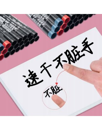 MARKER PERMANENTNY PISAK OKRĄGŁY FLAMASTER BUDOWLA WODOODPORNY CZARNY 10szt