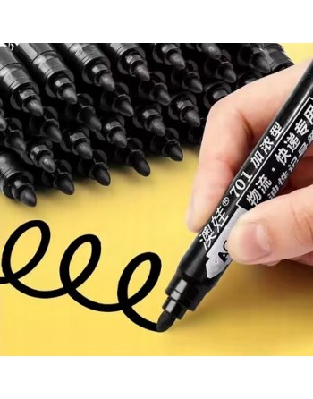 MARKER PERMANENTNY PISAK OKRĄGŁY FLAMASTER BUDOWLA WODOODPORNY CZARNY 10szt