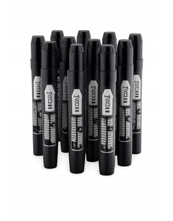 MARKER PERMANENTNY PISAK OKRĄGŁY FLAMASTER BUDOWLA WODOODPORNY CZARNY 10szt