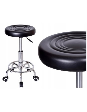 STOŁEK KOSMETYCZNY TABORET FRYZJERSKI NA KÓŁKACH REGULOWANY OBROTOWY HOKER