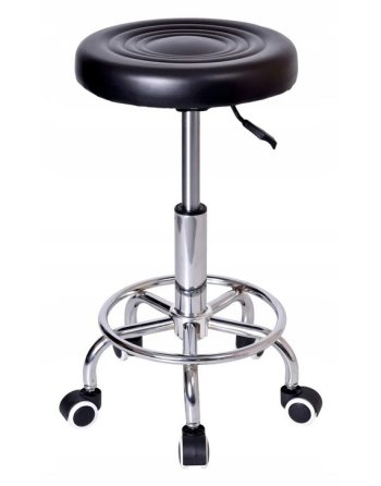 STOŁEK KOSMETYCZNY TABORET FRYZJERSKI NA KÓŁKACH REGULOWANY OBROTOWY HOKER