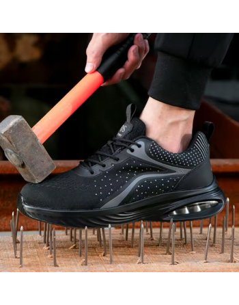 Buty męskie robocze SNEAKERSY czarne Oddychające z Noskiem BHP Lekkie r. 46