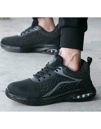 Buty męskie robocze SNEAKERSY czarne Oddychające z Noskiem BHP Lekkie r. 45