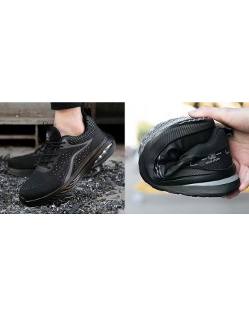 Buty męskie robocze SNEAKERSY czarne Oddychające z Noskiem BHP Lekkie r. 44