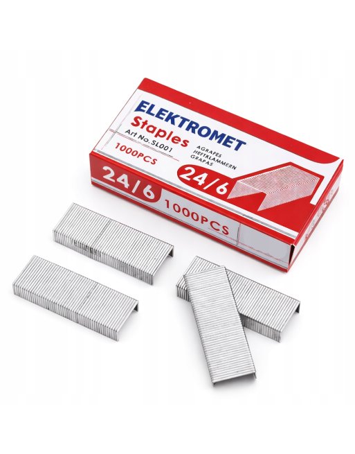 ZSZYWKI BIUROWE SZKOLNE DO ZSZYWACZA ROZMIAR 24/6 ZESTAW 1000 SZTUK 6x13mm