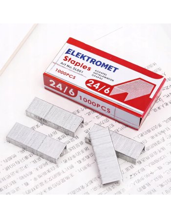 ZSZYWKI BIUROWE SZKOLNE DO ZSZYWACZA ROZMIAR 24/6 ZESTAW 1000 SZTUK 6x13mm