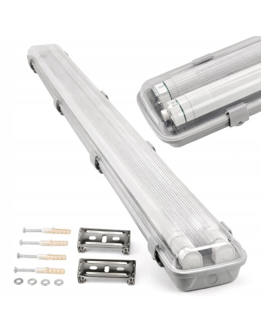Oprawa Hermetyczna 60cm lampa + 2x świetlówki LED Wodoszczelna Do Garażu