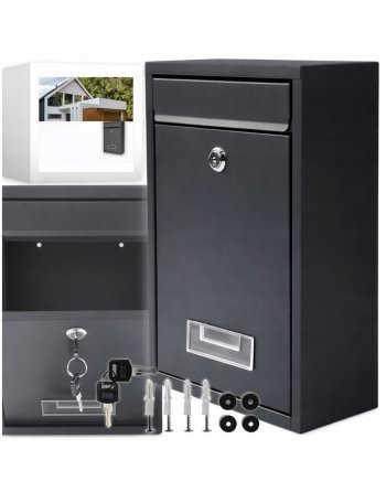 SKRZYNKA POCZTOWA NA LISTY ULOTKI POCZTĘ STALOWA DOM NA OGRODZENIE SZARA