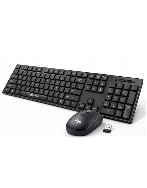 KLAWIATURA MYSZ ZESTAW BEZPRZEWODOWY ERGONOMICZNY CZARNY DO LAPTOP PC USB