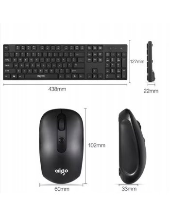 KLAWIATURA MYSZ ZESTAW BEZPRZEWODOWY ERGONOMICZNY CZARNY DO LAPTOP PC USB