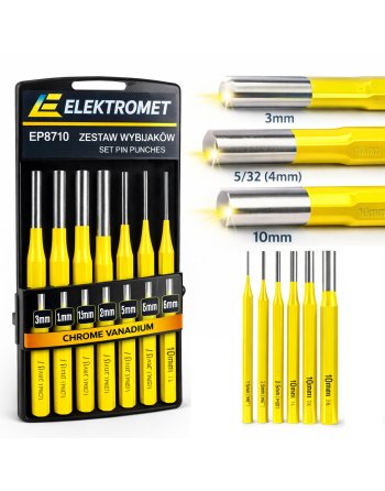 ZESTAW WYBIJAKÓW SZEŚCIOKĄTNE PUNKTAKI CRV ELEKTROMET