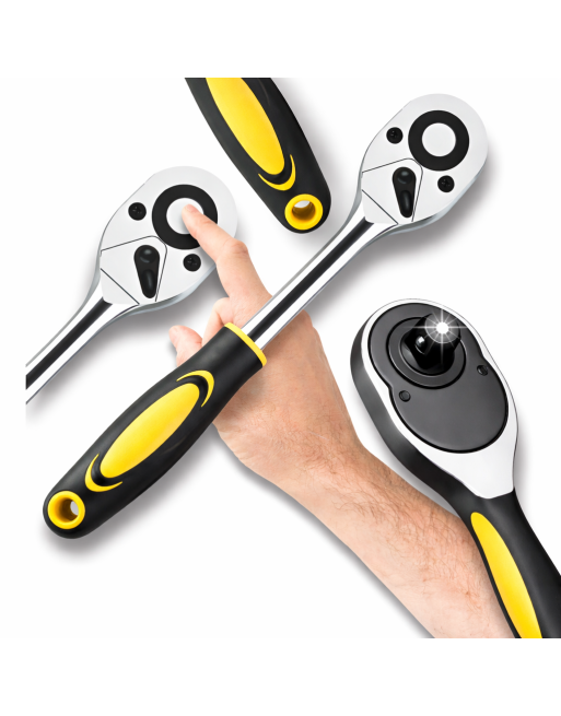 GRZECHOTKA 1/2" 72 ZĘBY TRESZCZOTKA MOCNA CrV POKRĘTŁO KLUCZ NASADOWY